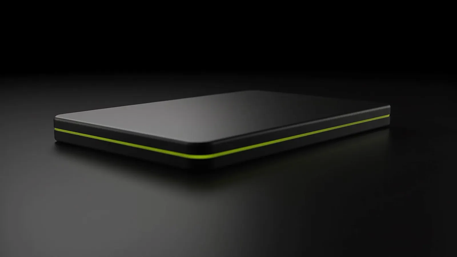 Le module ANUVIS : une dalle d'aluminium noir cerclée d'une couture lumineuse verte